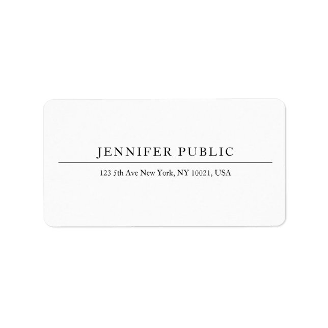 Étiquette Personnalisé Moderne Minimal Élégant Professionnel (Devant)