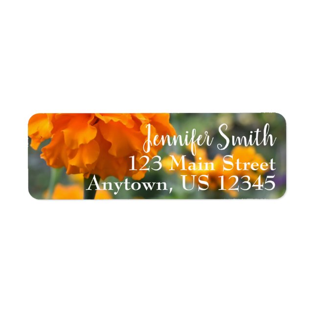 Étiquette Personnalisé Orange Marigold Nature Floral Flower (Devant)