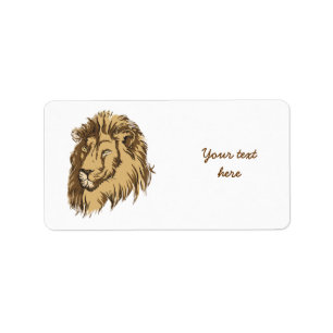 Étiquette personnalisé tête de lion