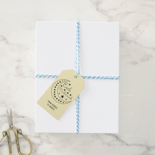 Étiquette personnalisée Aïd Moubarak mignonne Aïd  (Avec de laficelle)