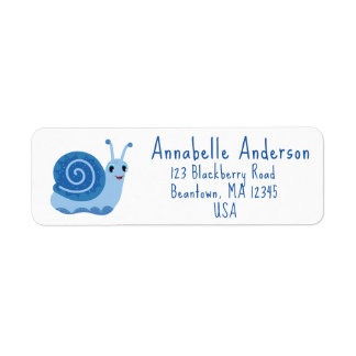 Étiquette Personnalisée Courrier Escargot Bleu