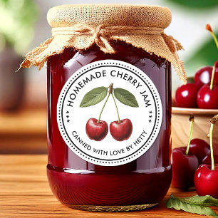 Étiquette personnalisée de confiture de cerise pou