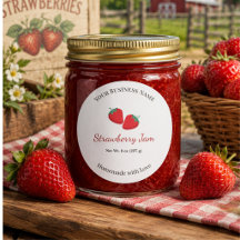 Étiquette personnalisée de confiture de fraise de