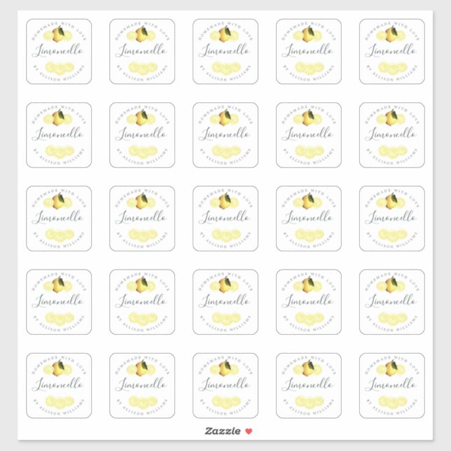 Étiquette personnalisée de Limoncello fait maison  (Feuille)