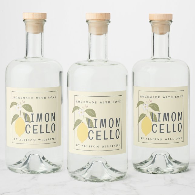 Étiquette personnalisée de limoncello fait maison (Bouteilles)