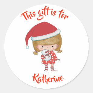 Étiquette personnalisée mignonne de cadeau de Noël
