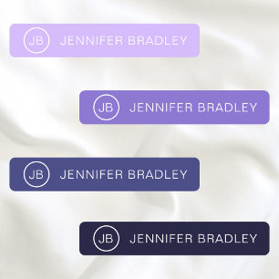 Étiquette Personnalisée Monogramme Lilas Violet