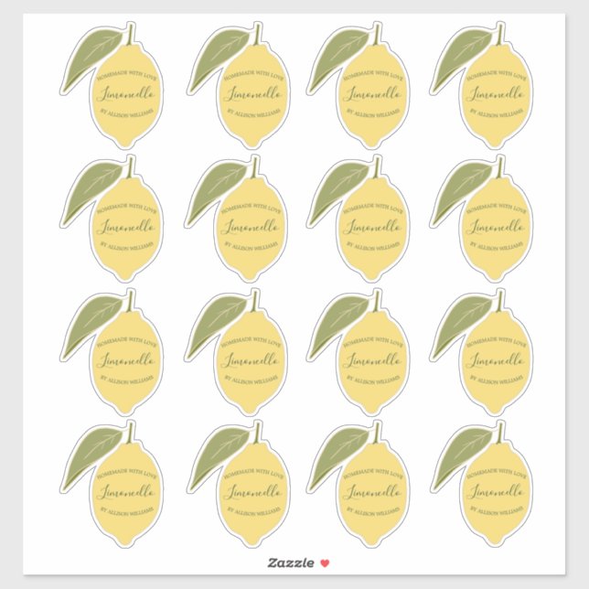 Étiquette personnalisée pour Limoncello fait maiso (Feuille)