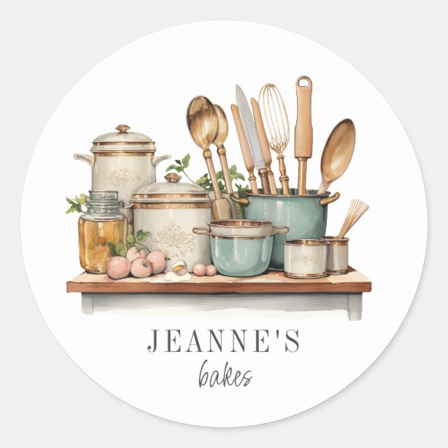 Étiquette personnalisée pour ustensiles de cuisine (Devant)