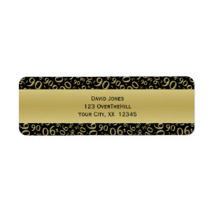 Étiquette Personnaliser : 90th Birthday Theme Return Adresse