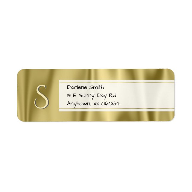 Étiquette Personnaliser : Faux Gold Satin Tissu Texture (Devant)