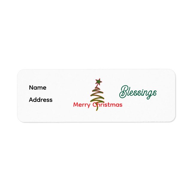 Étiquette Personnaliser Joyeux Noël Adresse de retour Label (Devant)