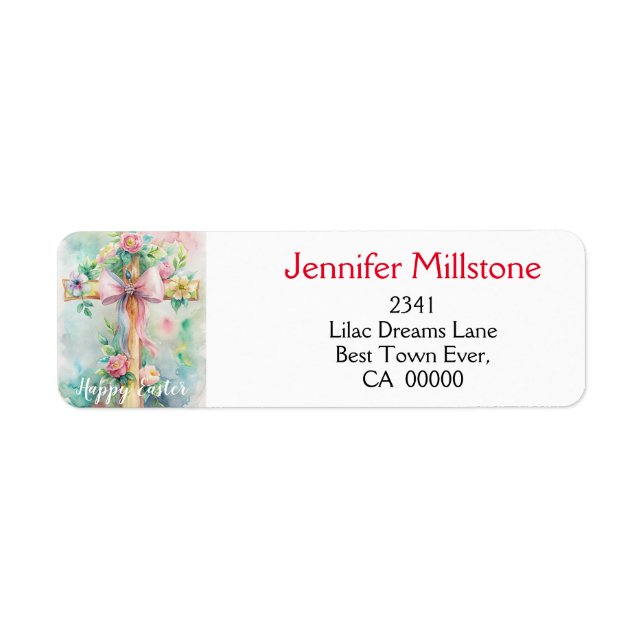 Étiquette Personnalisez. Croix de l'église de Pâques. Étique (Devant)