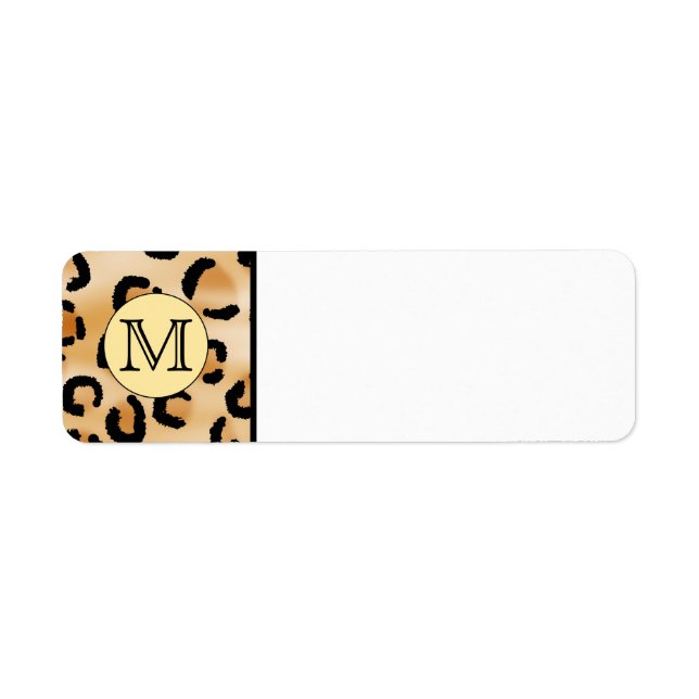 Étiquette Personnalized Monogram Leopard Print Pattern (Devant)