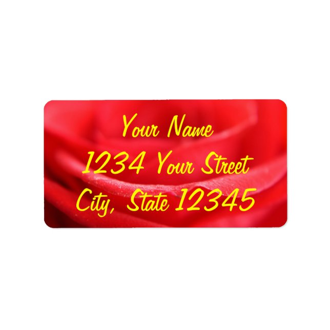 Étiquette Pétales de rose rouge (Devant)