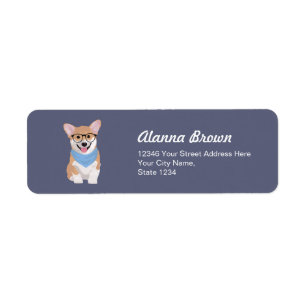Étiquette Peter le chiot bleu de corgi de Bandana de hippie