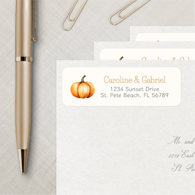 Étiquette Petit Citrouille Douche d'automne Anniversaire (Créateur téléchargé)