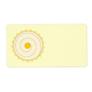 Étiquette Petit gâteau jaune. Gâteau glacé