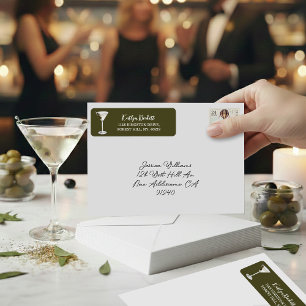 Étiquette Petit peu de plaisir Martini Soirée Adresse de ret