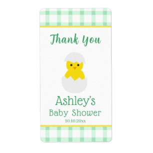 Étiquette Petit poussin à éclore Baby Shower mixte