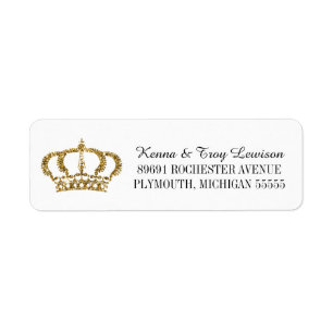 Étiquette Petite adresse de retour de prince ou de princesse