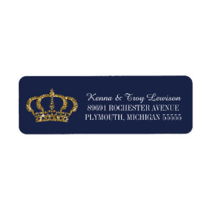 Étiquette Petite adresse de retour de prince Royal Crown
