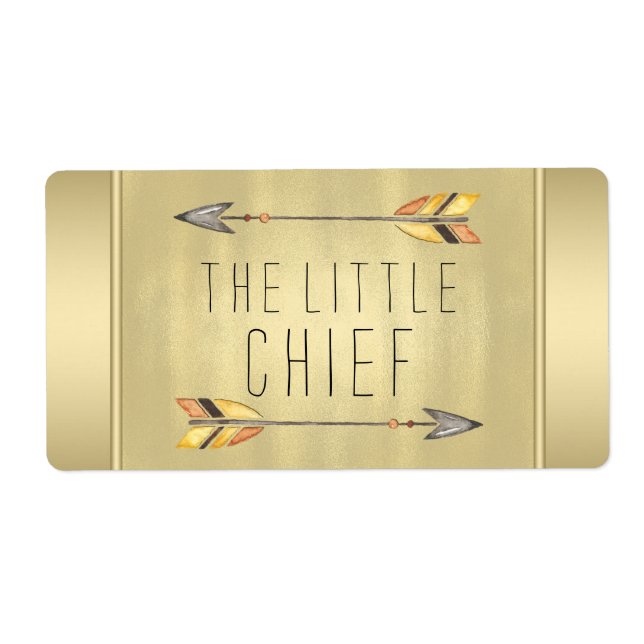 Étiquette Petite Arrow Tribal Baby shower Bouteille d'eau (Devant)