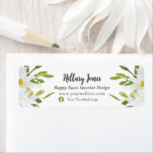 Étiquette Petite entreprise White Daisy Adresse de retour