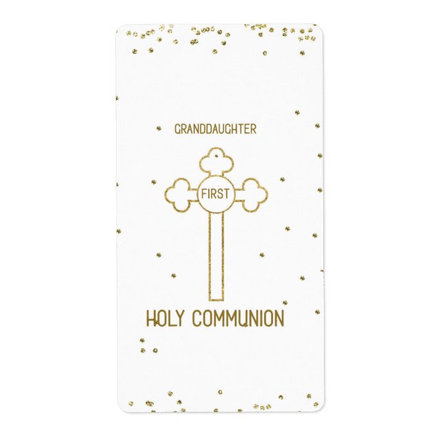 Étiquette Petite-fille Première Sainte Communion Gold Look C (Devant)