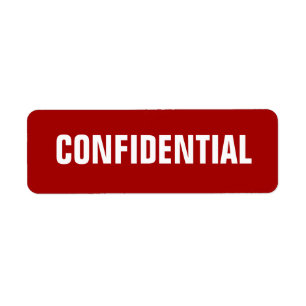 Étiquette Petits autocollants confidentiels rouges audacieux