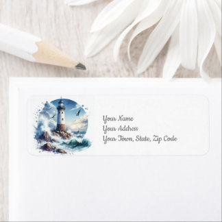 Étiquette Phare côtier du paysage marin