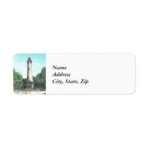 Étiquette Phare de Currituck Island Médias mixtes