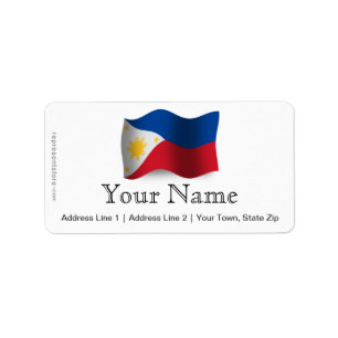 Étiquette Philippines ondulant le drapeau