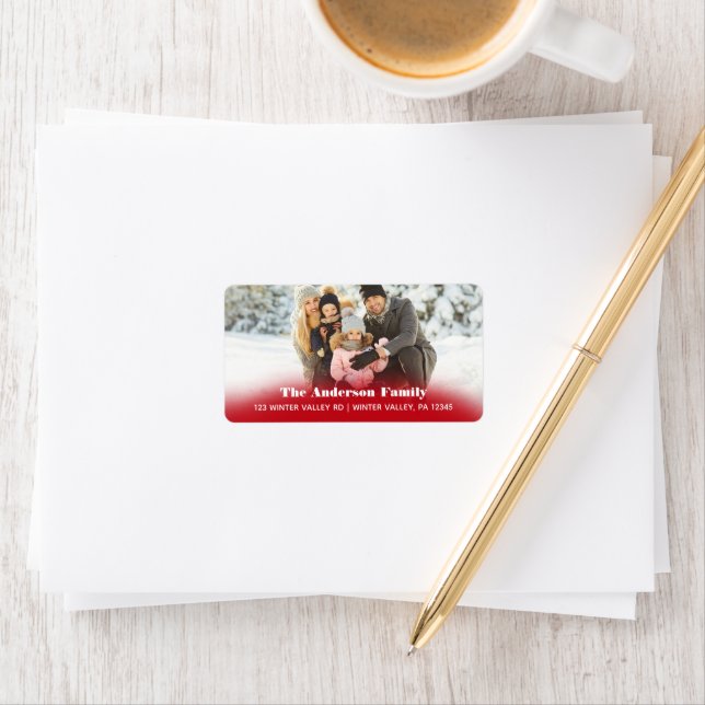 Étiquette Photo Carte de Noël Adresse de retour (En situation)