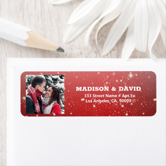 Étiquette Photo personnalisée de Noël (En situation)