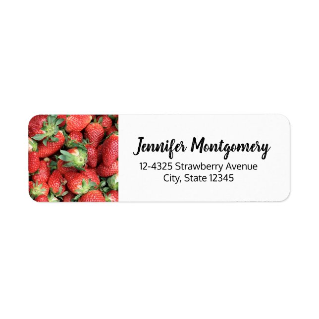 Étiquette Photo Red Juicy Strawberries (Devant)