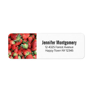 Étiquette Photo Red Juicy Strawberries