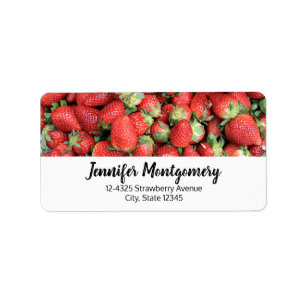 Étiquette Photo Red Juicy Strawberries