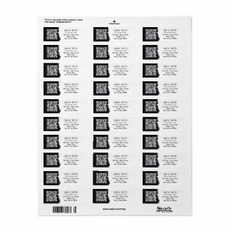 Étiquette Photographe QR Code blanc & noir Adresse de retour