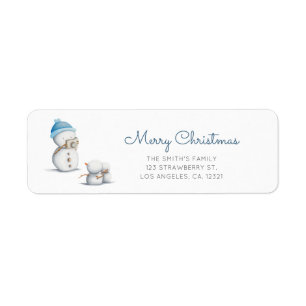 Étiquette Photographie de bonhomme de neige mignon Adresse d
