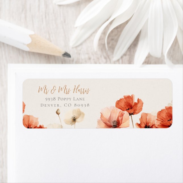 Étiquette Photos et mariage Fleur sauvage RSVP (En situation)