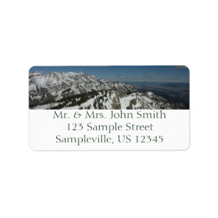 Étiquette Pics neigeux des monts Grand Teton I Photographie