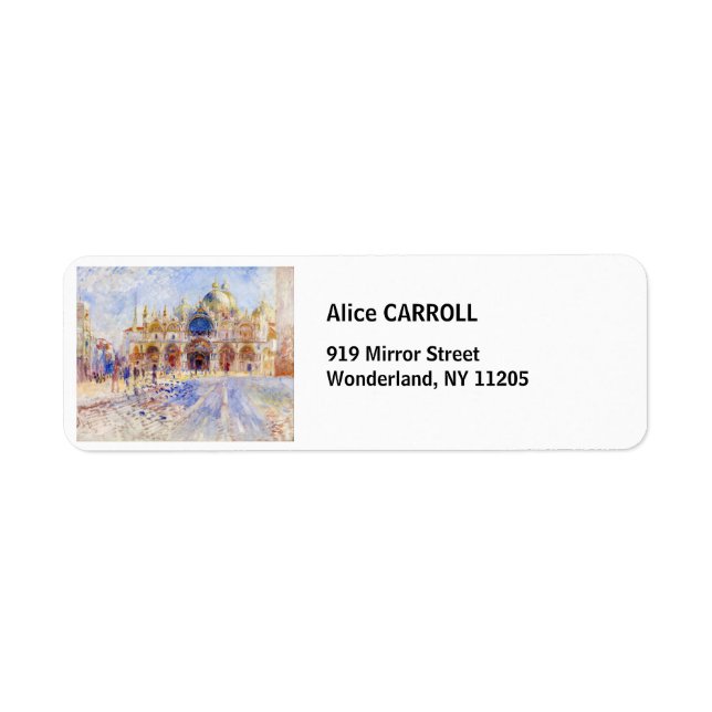 Étiquette Pierre-Auguste Renoir - Venise, Piazza San Marco (Devant)