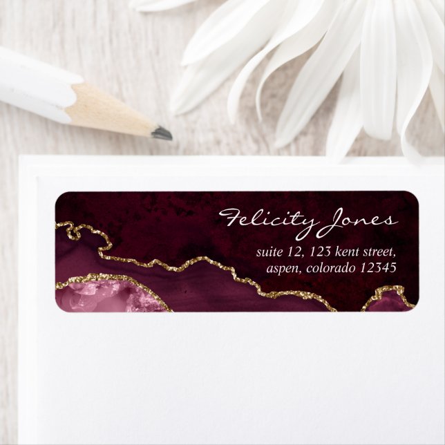 Étiquette Pierre d'âge de la géoode de Bourgogne et d'or (En situation)