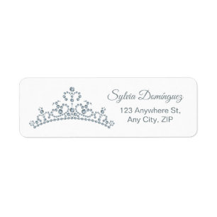 Étiquette Pierres bleues Tiara Quinceanera