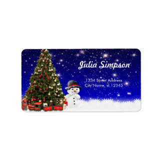 Étiquette Pin de Noël, Snowman