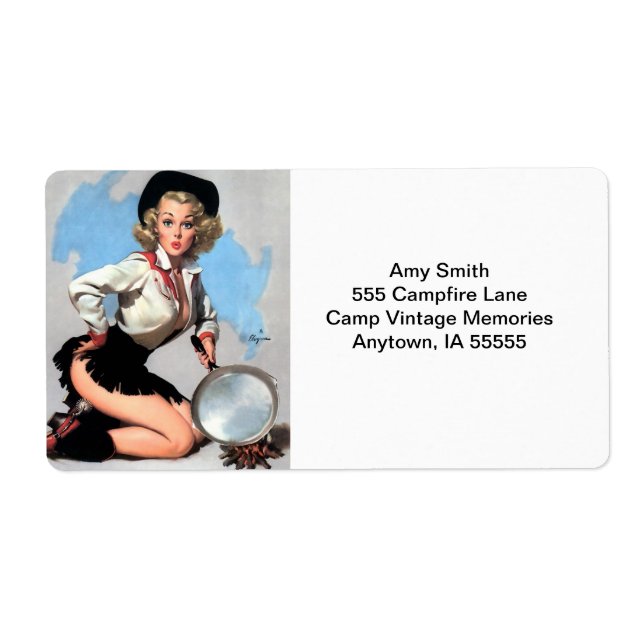 Étiquette Pinceau de cuisine de feu de camp rétro (Devant)