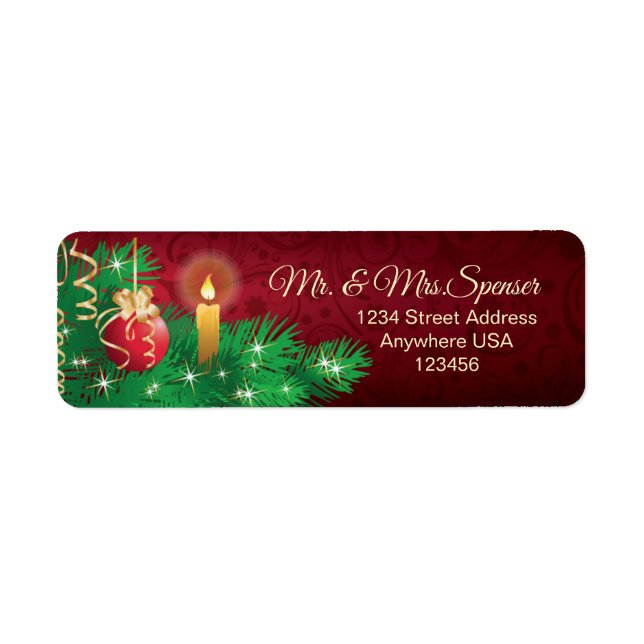 Étiquette Pine aux bougies de Noël Bauble (Devant)