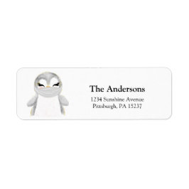 Étiquette Pingouin avec masque Adresse de retour
