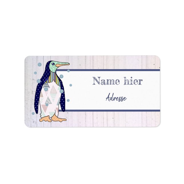 Étiquette Pingouin modèle (Devant)